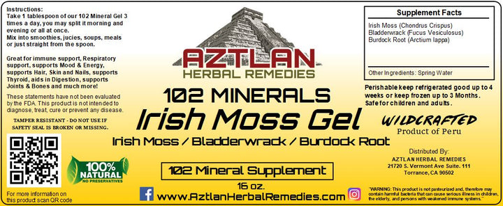 Irish Moss Gel - Sea Moss Gel | Aztlan Herbal Remedies
