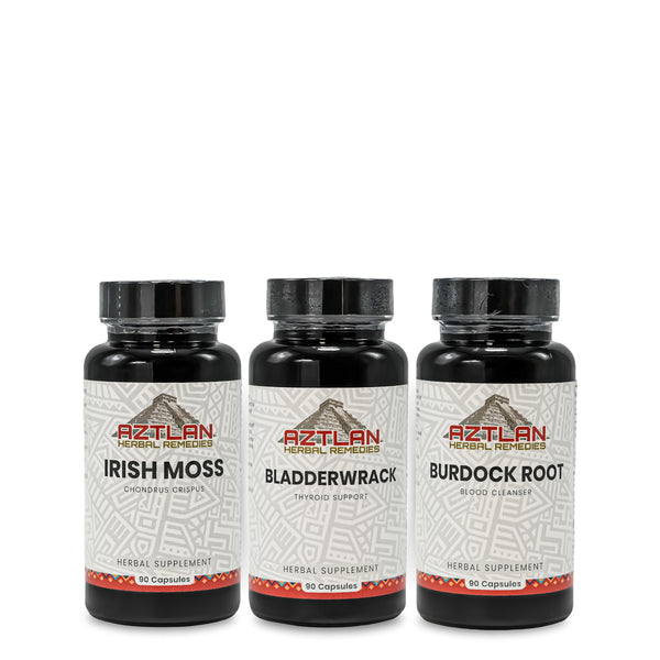 Irish Moss, Bladderwrack, Burdock Root Bundle (3 Bottles)