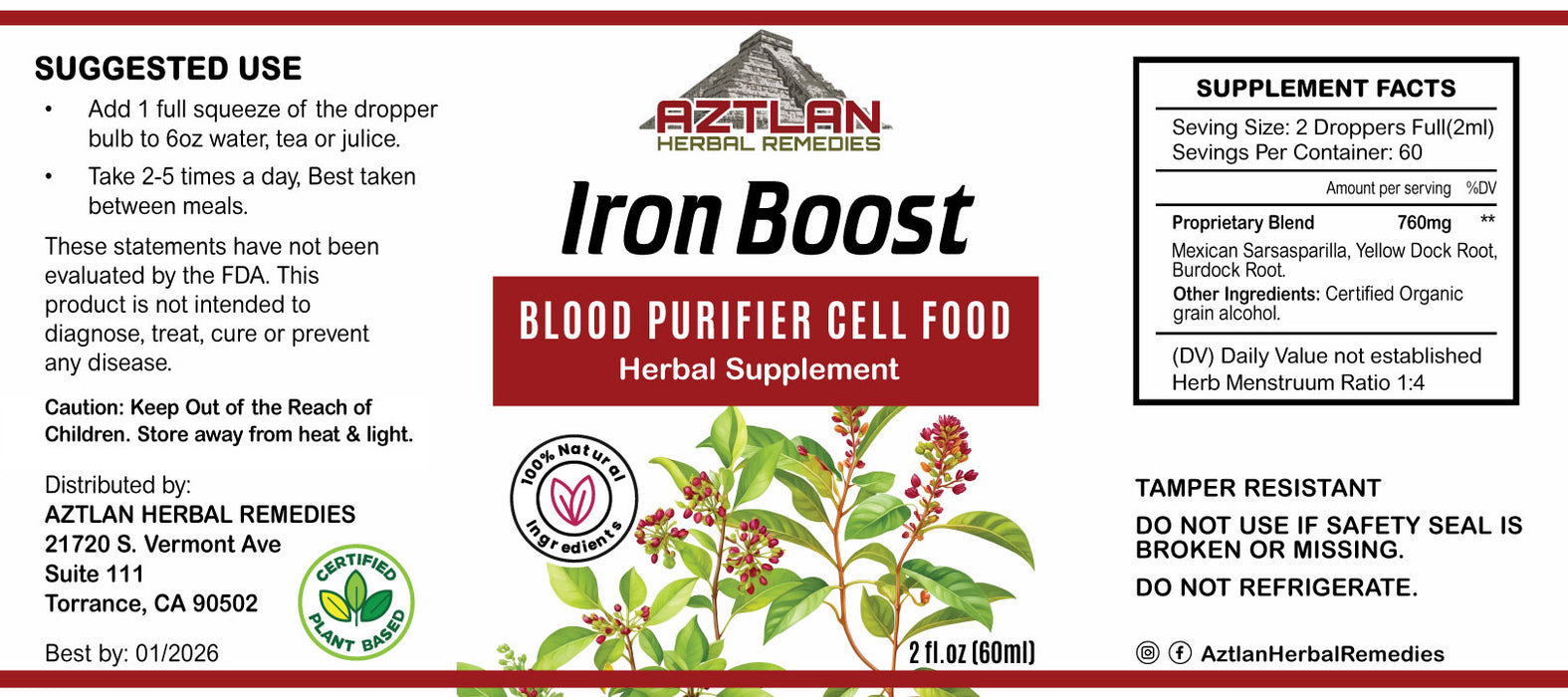 Iron Boost Tincture 2oz