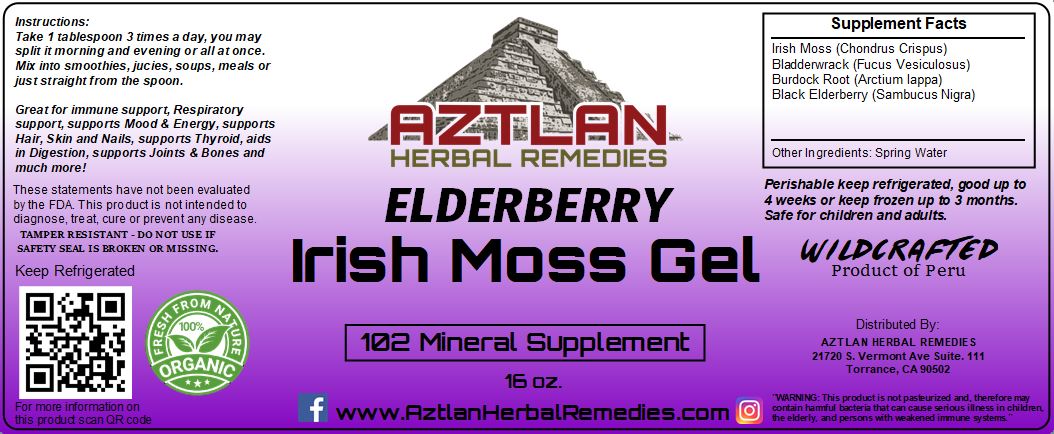 Irish Moss Gel Elderberry Infused 16oz