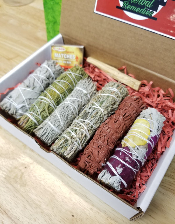 6x Sage Smudge Stick Bundle Kit + Palo Santo