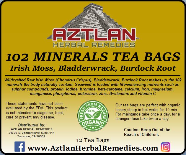 102 Mineral Teabags - Burdock Root Herbal Tea | Aztlan Herbal Remedies